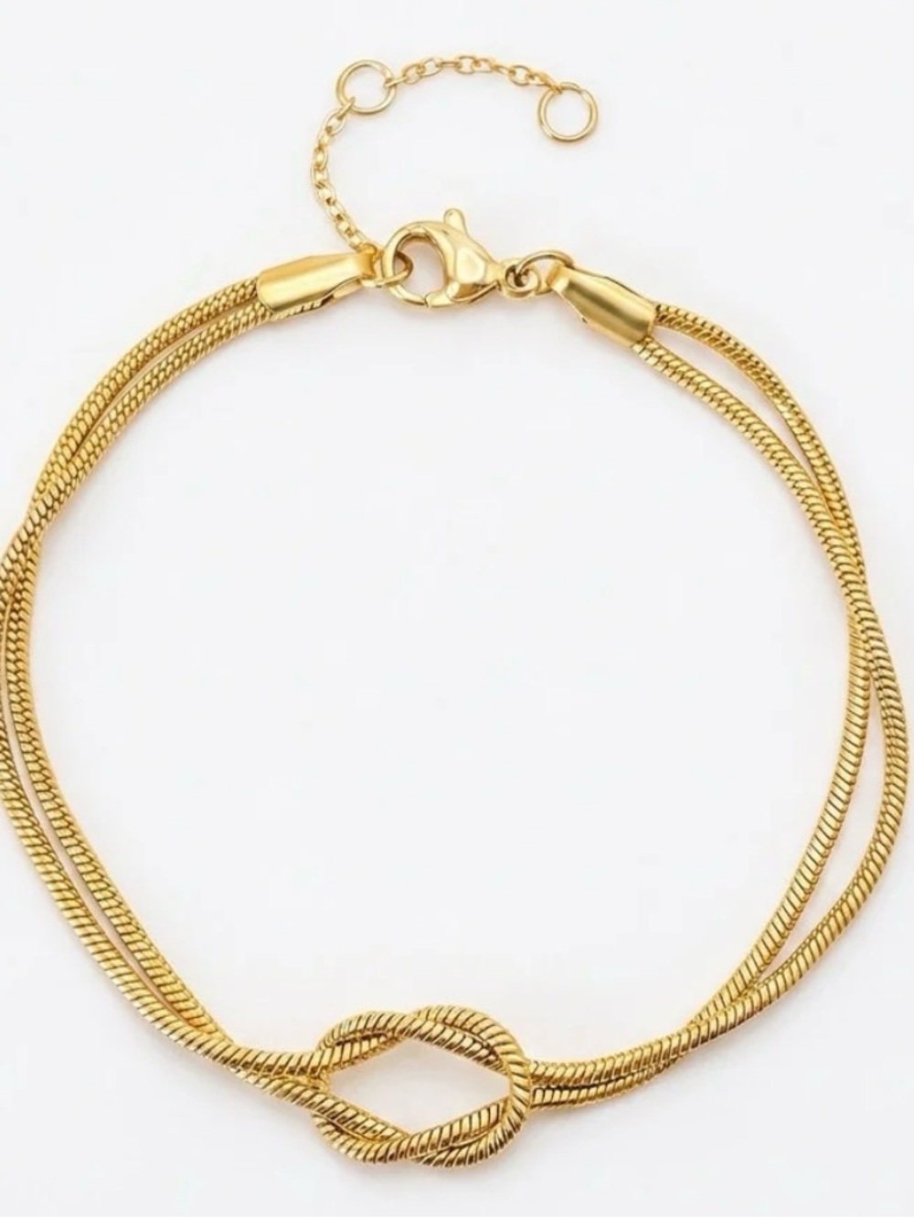 Gold Knot Double-Chain Bracelet
